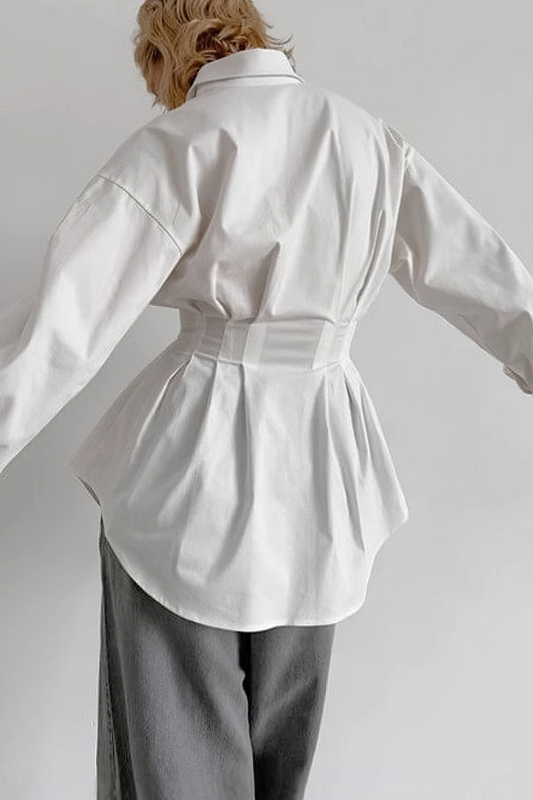 Ruched Button Long-Sleeve Shirt Dreamardi