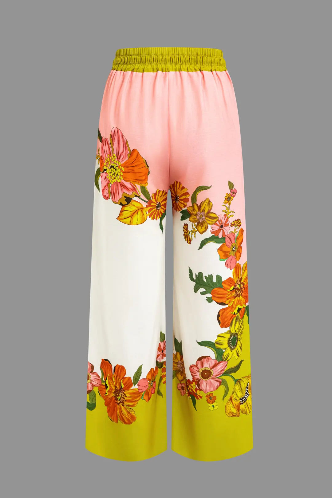 Floral Print Drawstring Wide Leg Pants Dreamardi