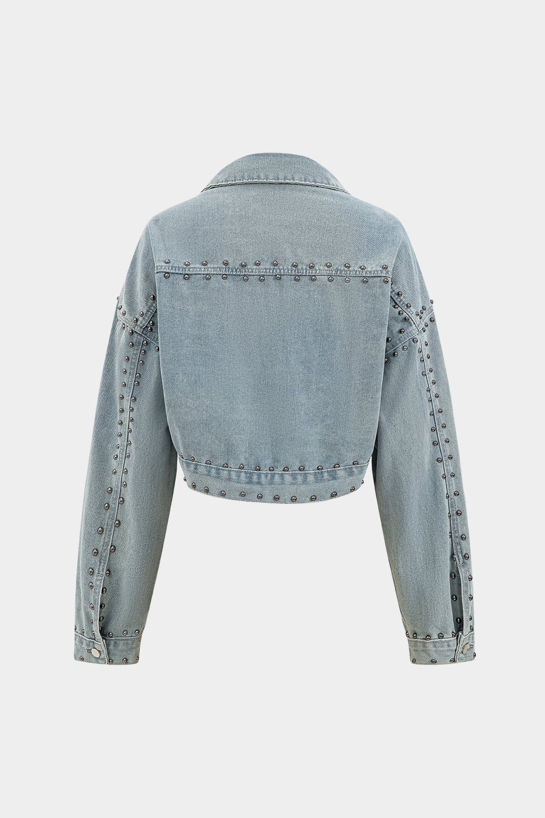 Denim Studded Long Sleeve Outerwear Dreamardi
