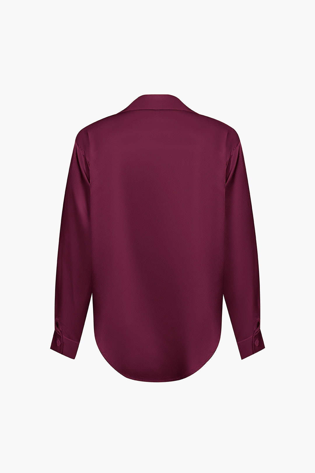 Basic Solid Satin Long-Sleeve Shirt Dreamardi
