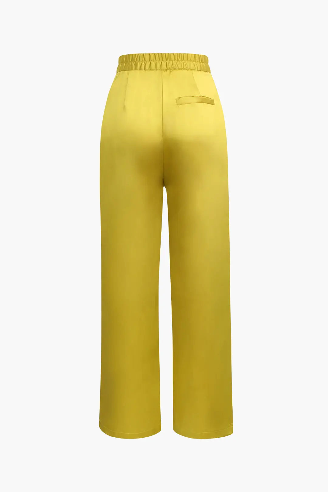 Basic Satin High Waisted Straight Leg Trousers Dreamardi