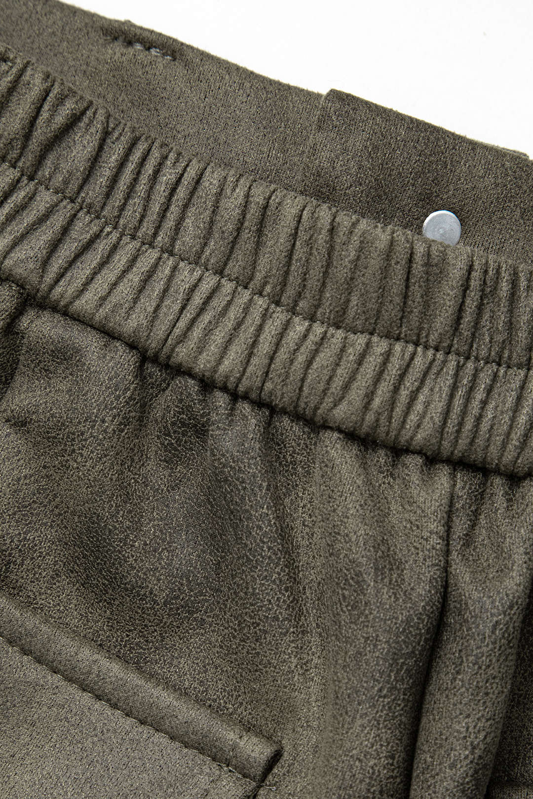 Faux Suede Multi Pocket Straight Leg Cargo Pants Dreamardi