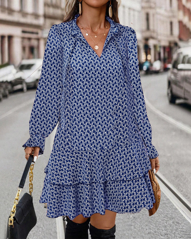 Isabella - Casual Long Sleeve Design Woman's Midi Dress