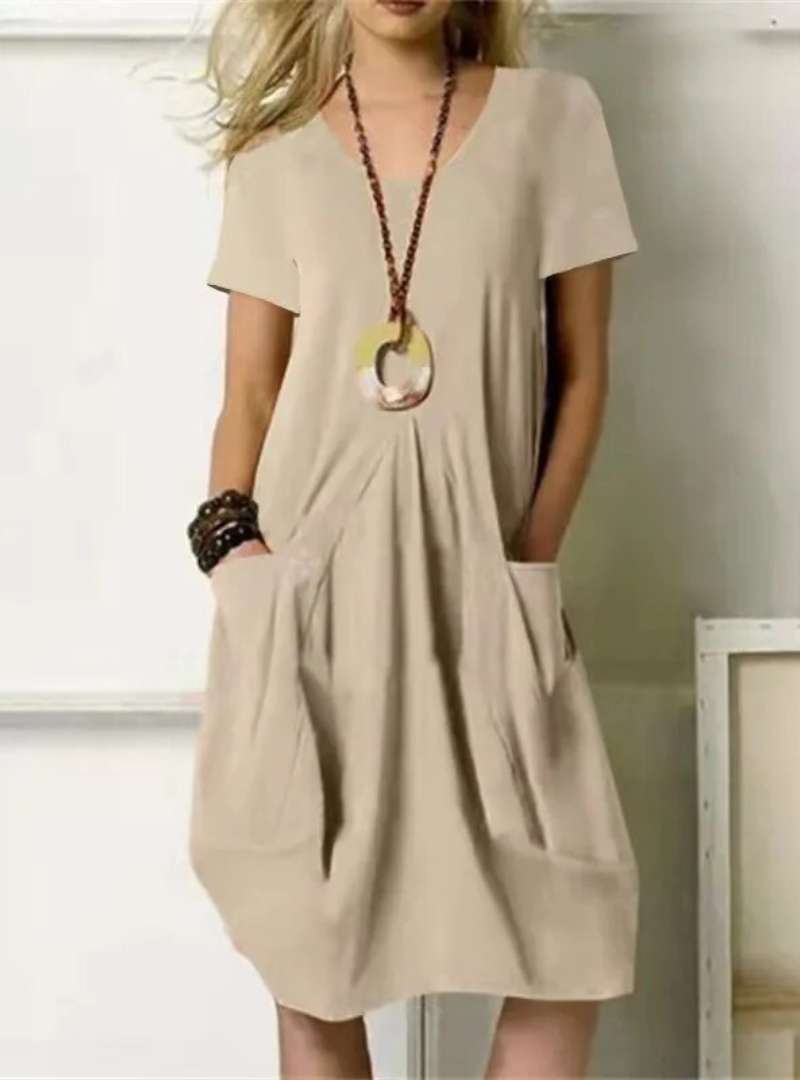 Thalassa - Relaxed Pocketed Style Woman's Midi Dress