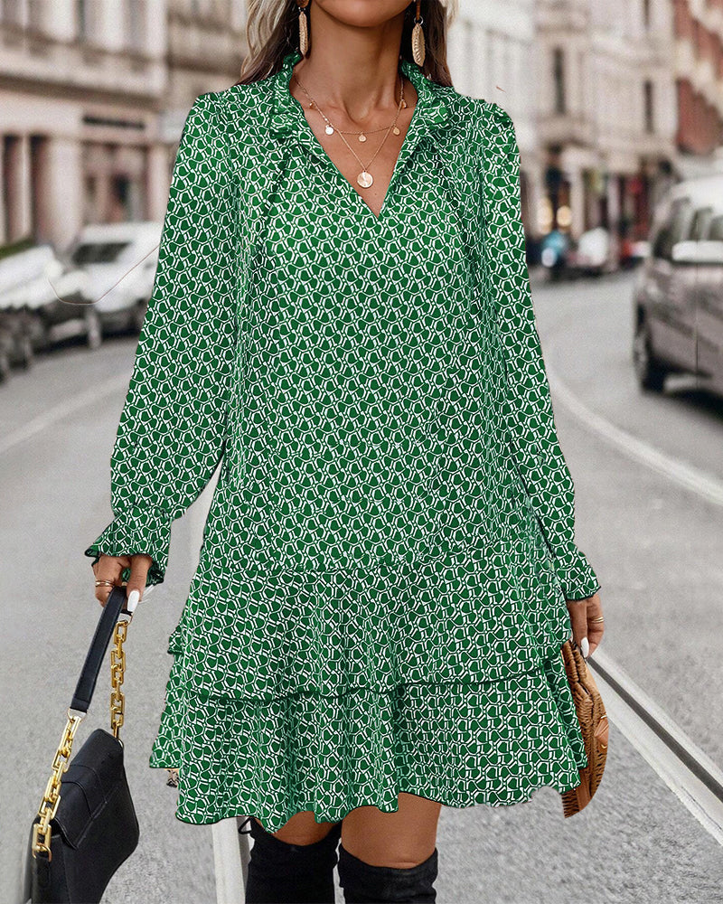 Isabella - Casual Long Sleeve Design Woman's Midi Dress