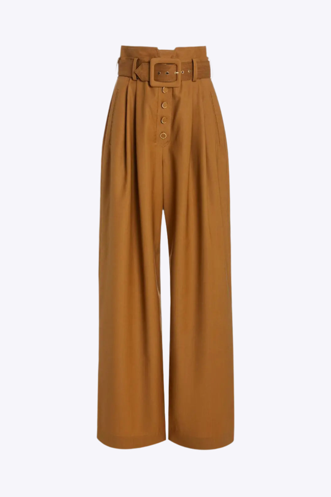 Ruched Button Belted Trousers Dreamardi