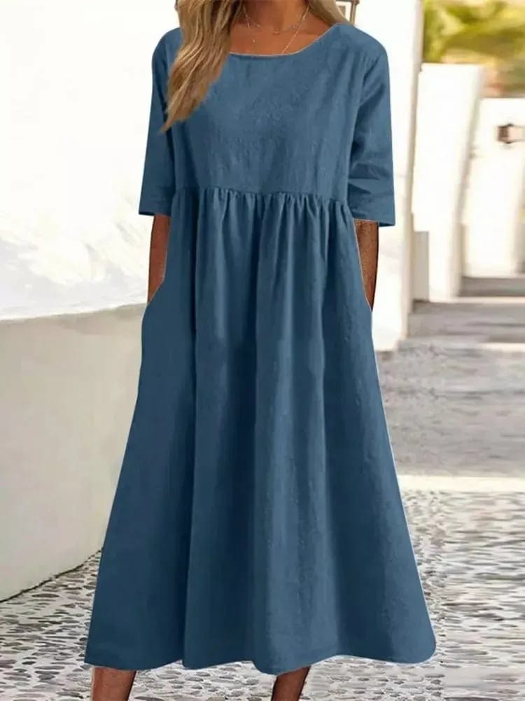Seraphina - Effortless Everyday Grace Woman's Short Sleeve Dress