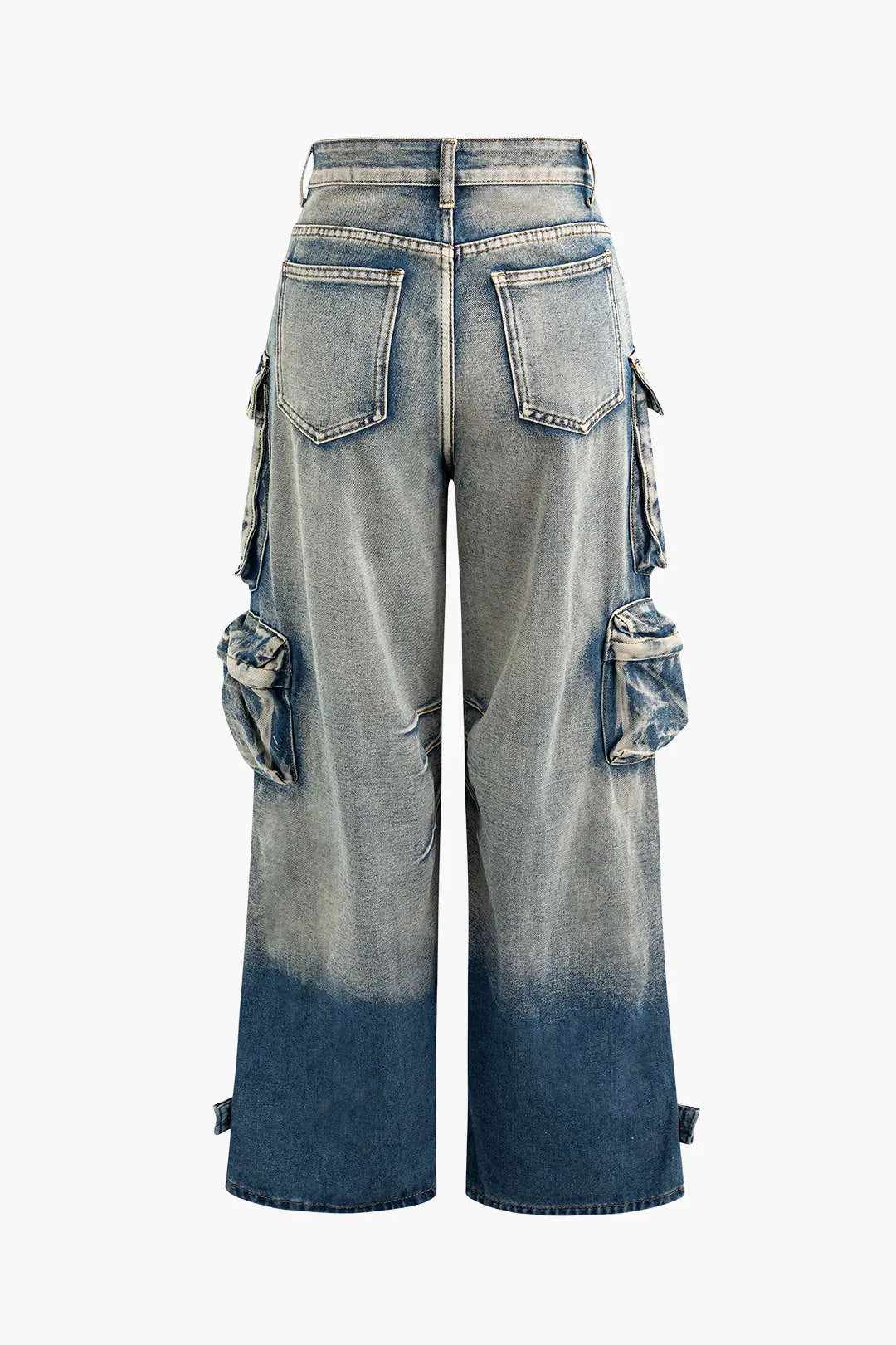 Chris - Ombre Multi Pocket Men's Wide Leg Cargo Jeans Dreamardi