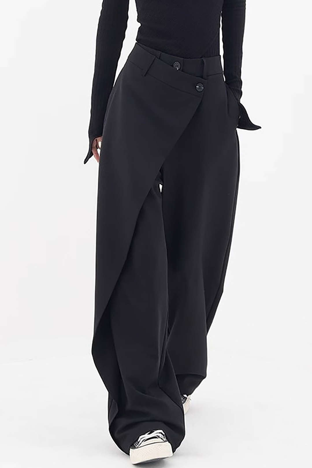 Draped Wrap Straight Leg Suit Pants Dreamardi