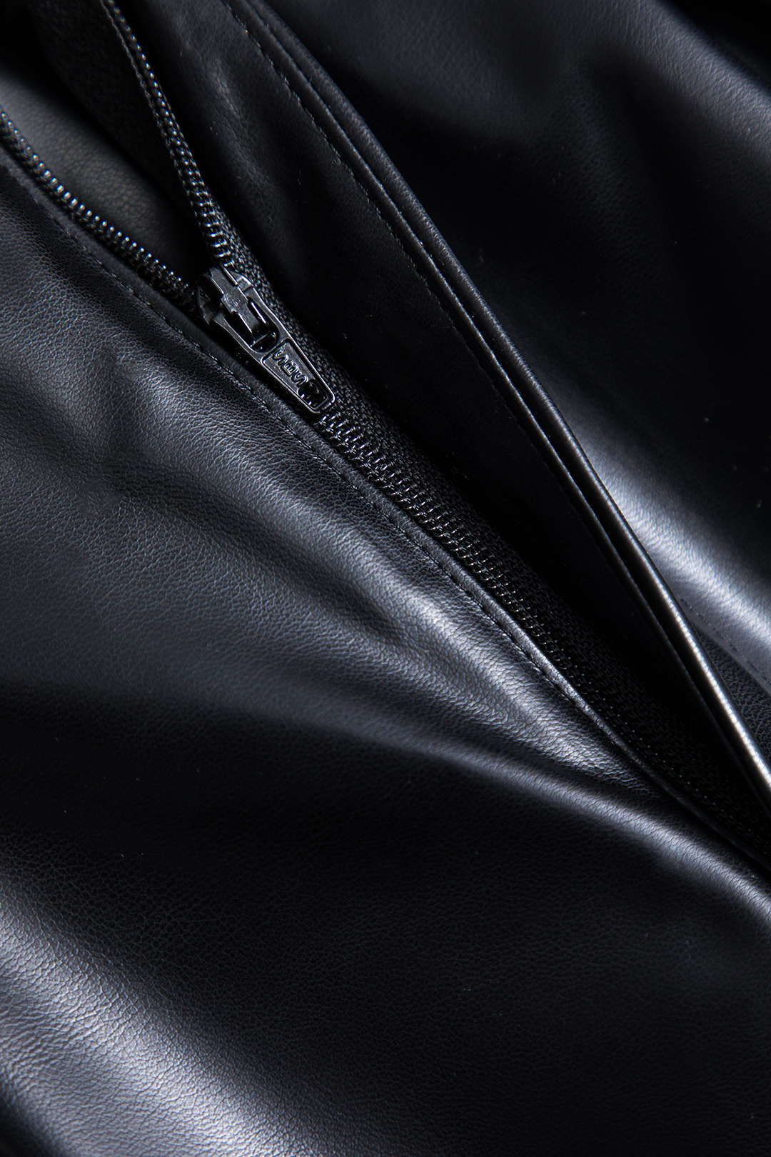 Faux Leather Linen High Waist Patchwork Trousers Dreamardi