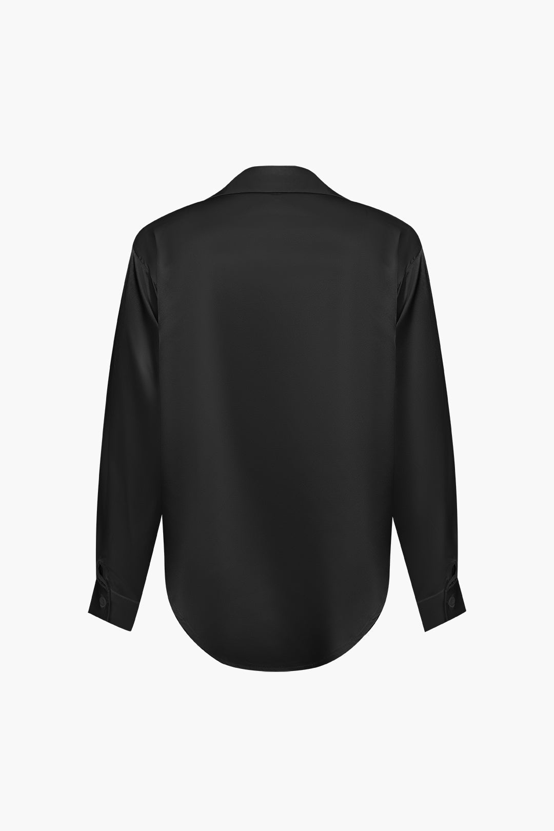 Basic Solid Satin Long-Sleeve Shirt Dreamardi