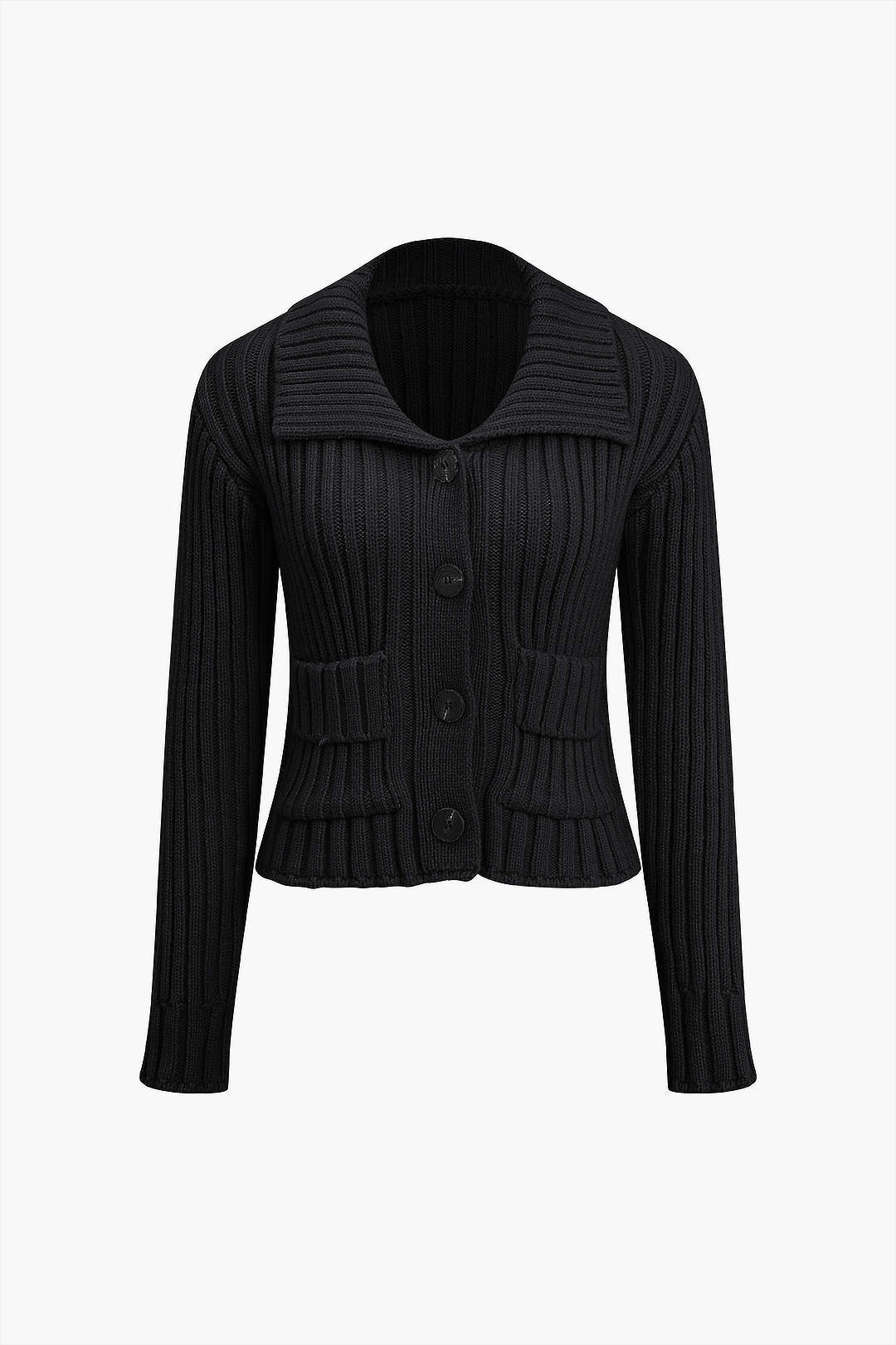 Ribbed Button-Front Pockets Sweater Cardigan Dreamardi