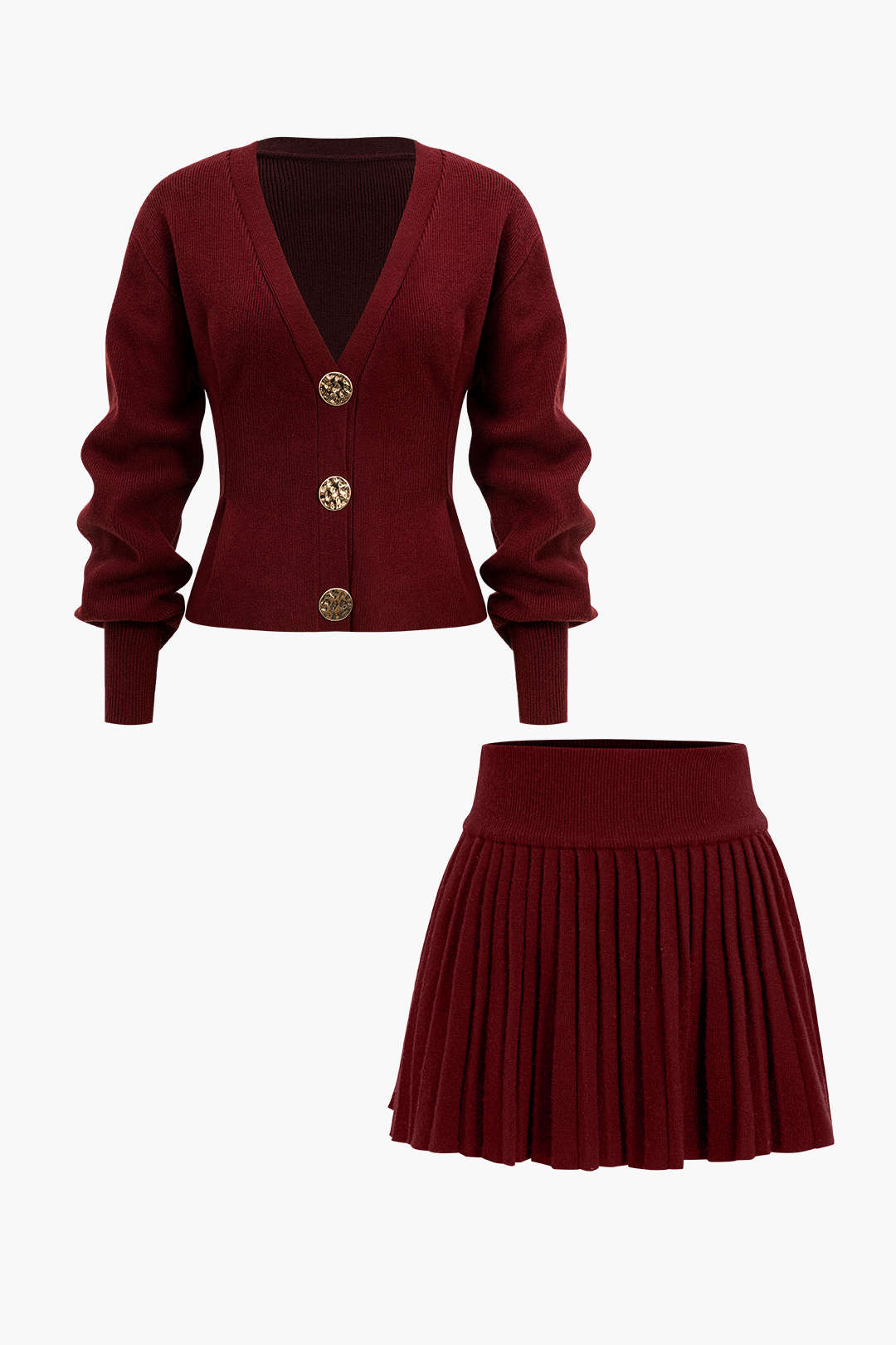 Knit Button V-neck Cardigan Dreamardi