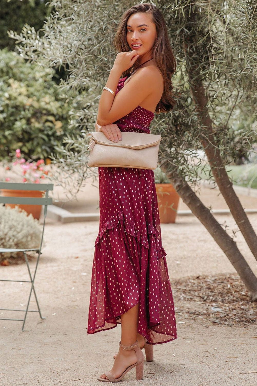 Felicia - Graceful Polka Dot Woman's Maxi Dress