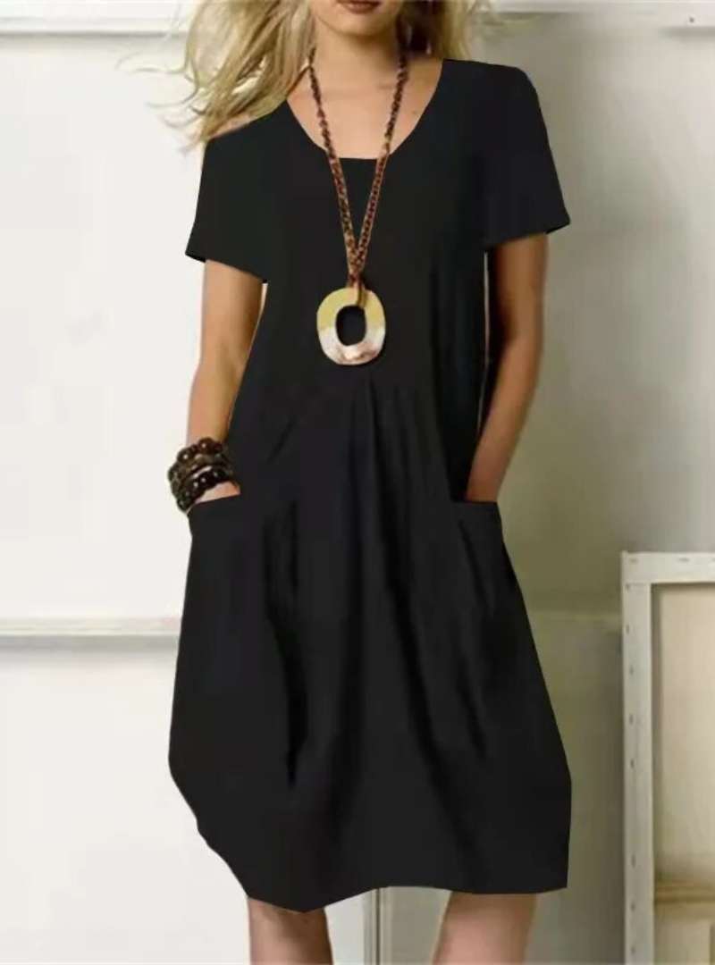 Thalassa - Relaxed Pocketed Style Woman's Midi Dress