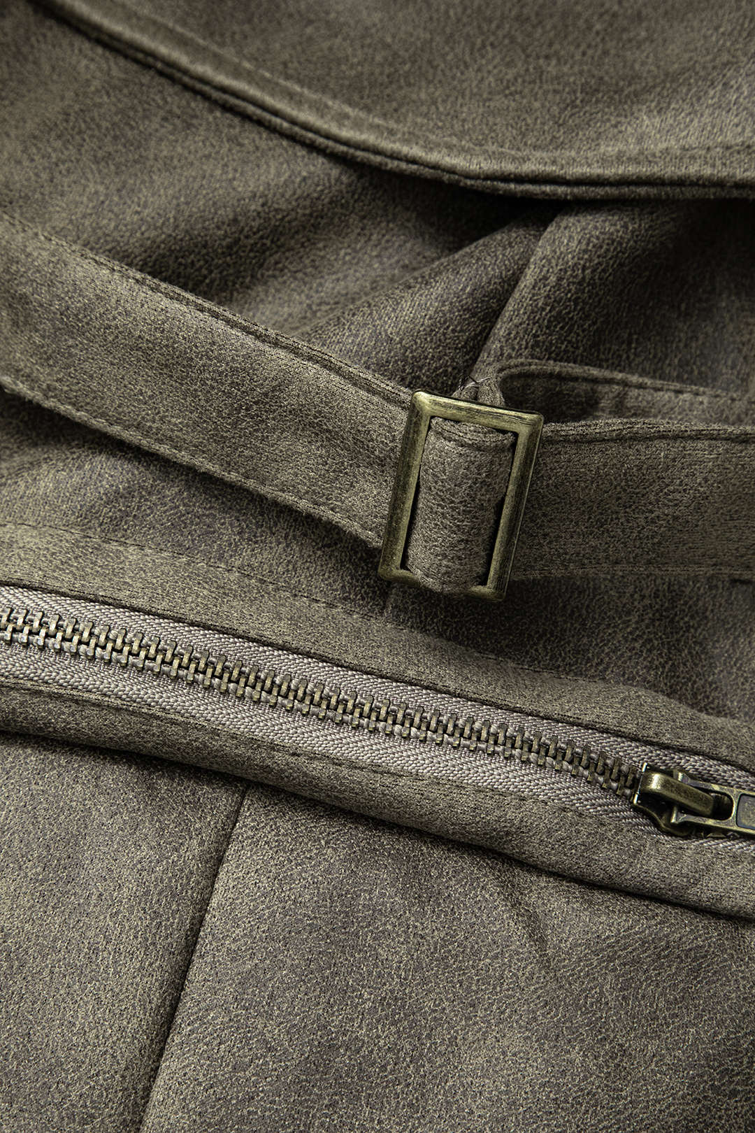 Faux Suede Multi Pocket Straight Leg Cargo Pants Dreamardi