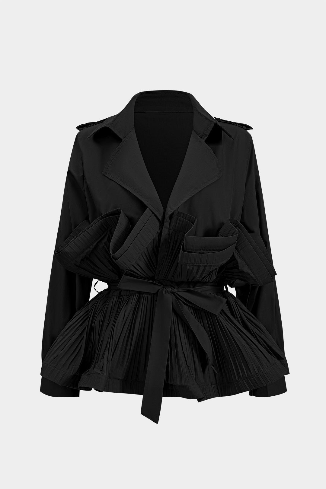 Pleated Ruffle Tie-Up Jacket Dreamardi