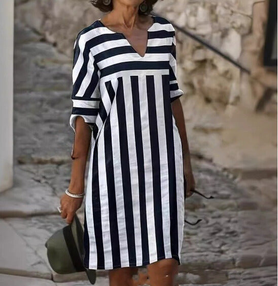 Brittney - Modern Striped Grace Woman's Dress