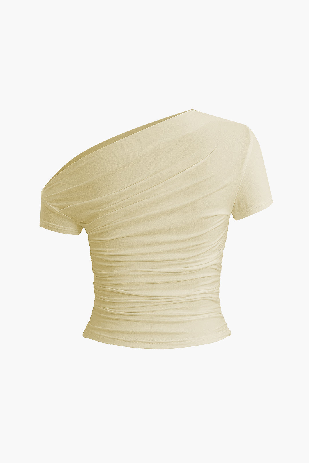 Basic Asymmetrical Ruched T-shirt Dreamardi