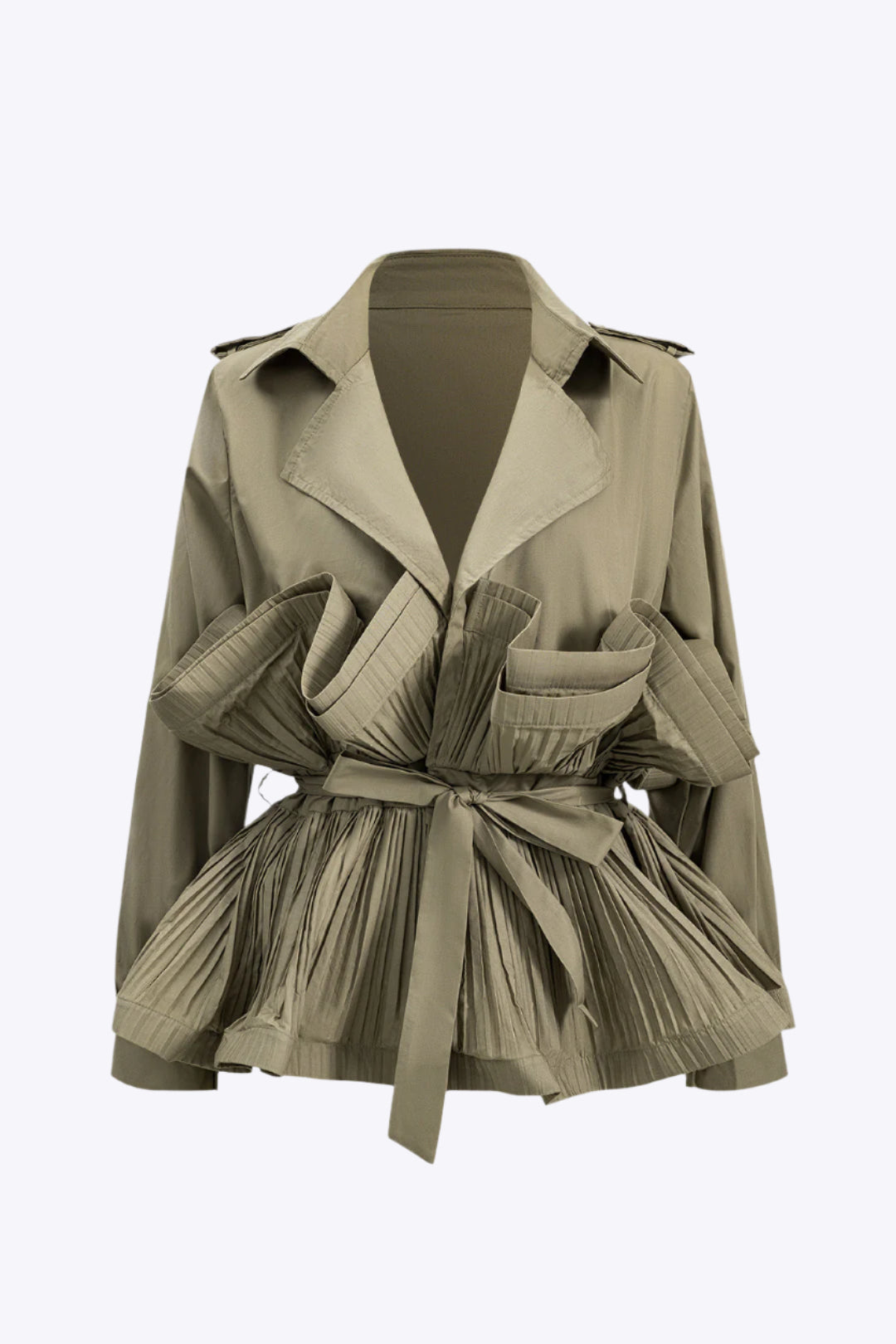 Pleated Ruffle Tie-Up Jacket Dreamardi