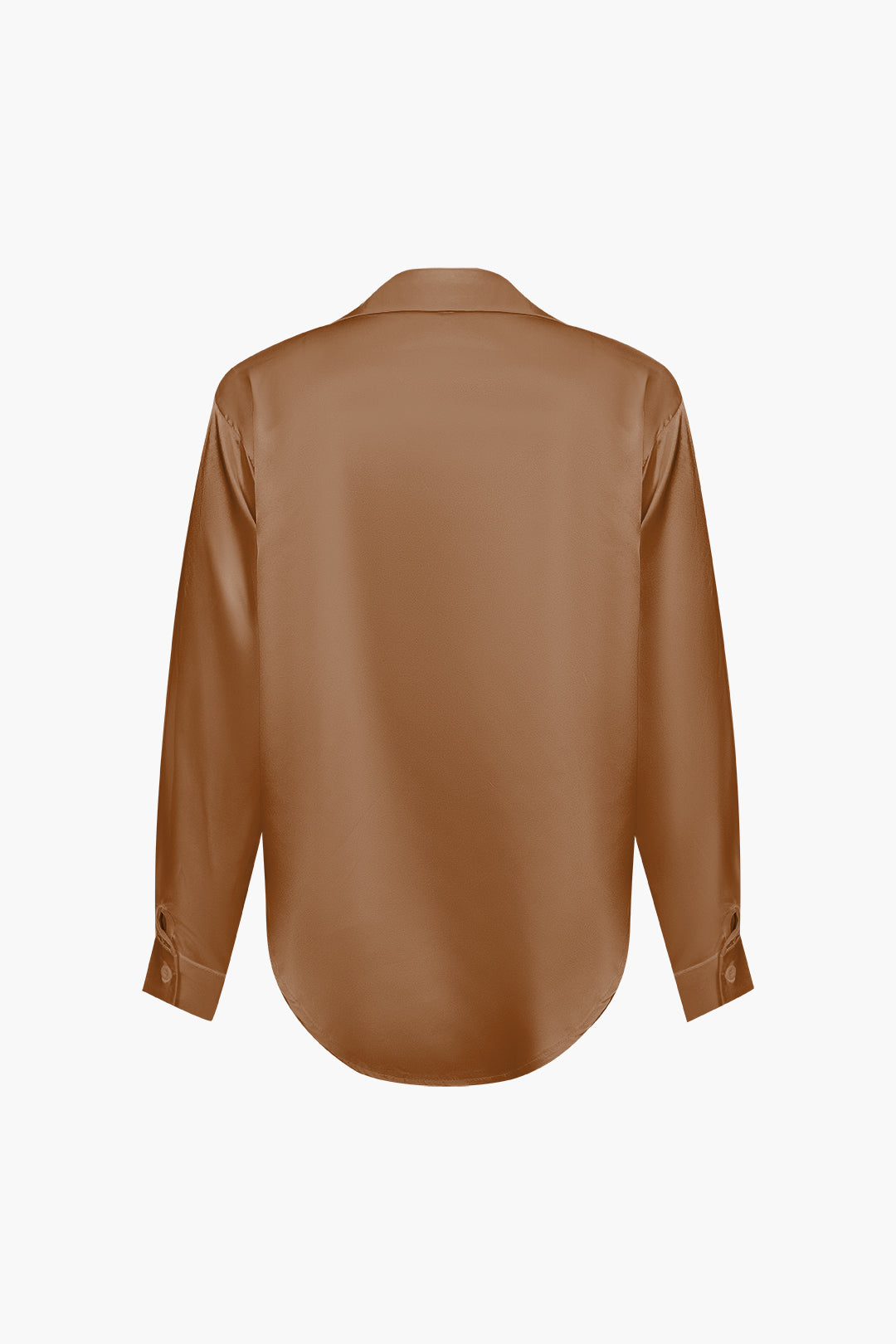 Basic Solid Satin Long-Sleeve Shirt Dreamardi