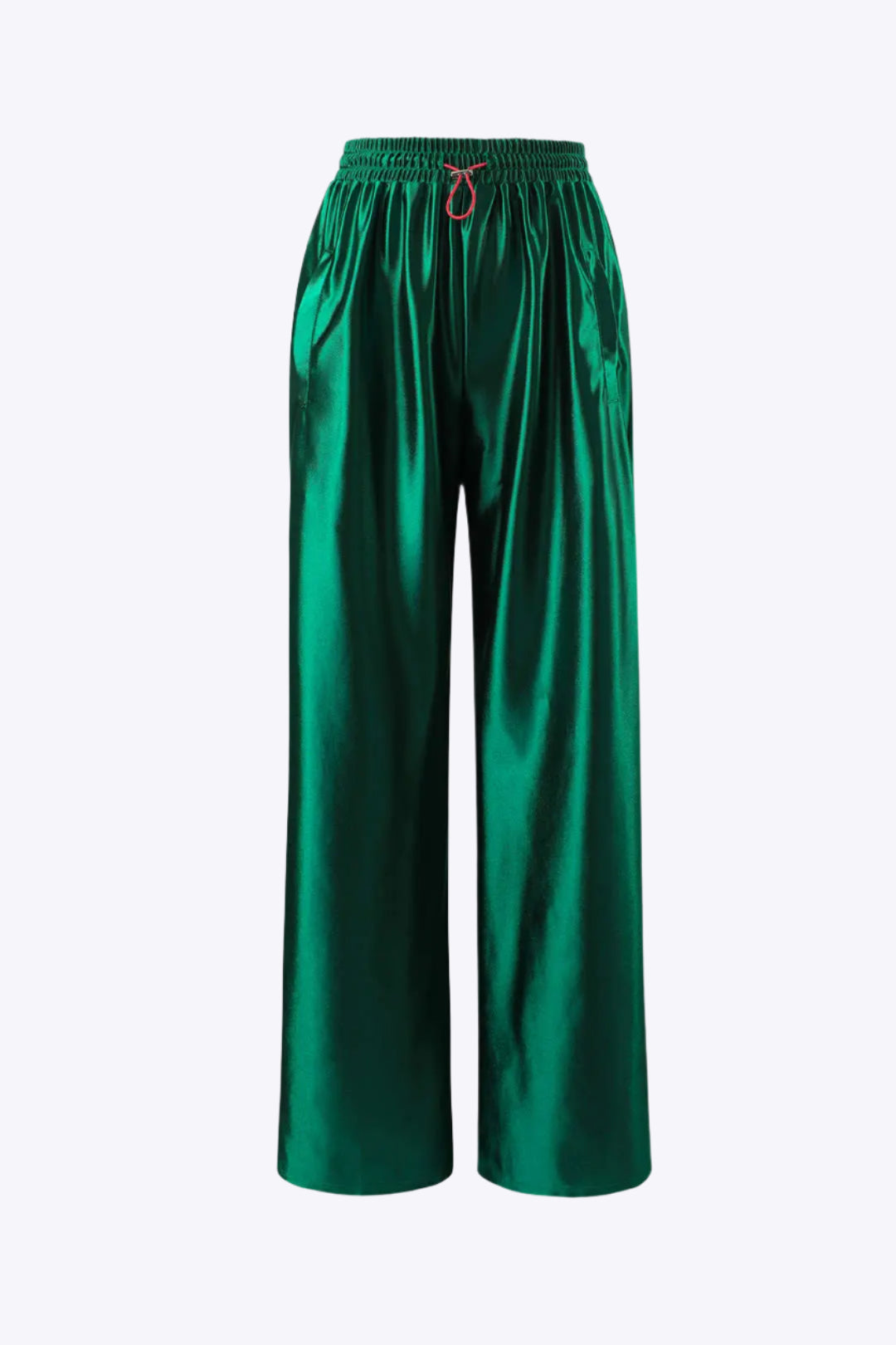 Satin Drawstring Wide Leg Pants Dreamardi
