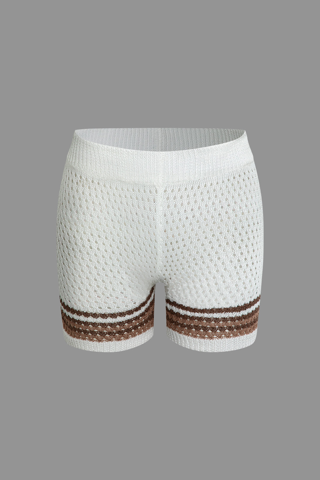 Striped Crochet Knit Cardigan and Shorts Set Dreamardi