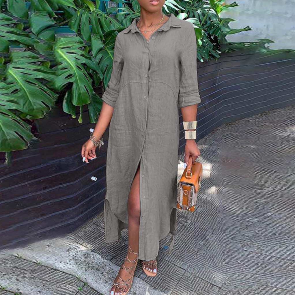 Tilly - Elegant Buttoned Woman's Maxi Summer Dress