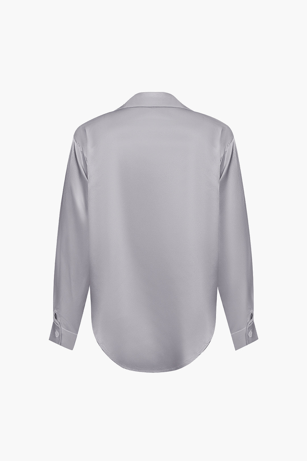 Basic Solid Satin Long-Sleeve Shirt Dreamardi