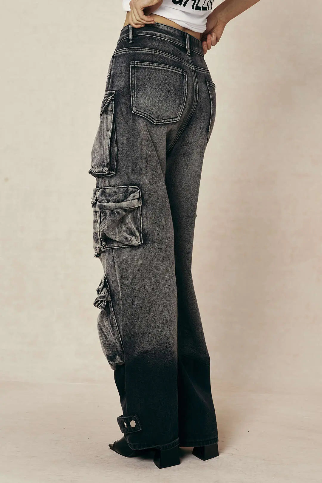 Chris - Ombre Multi Pocket Men's Wide Leg Cargo Jeans Dreamardi
