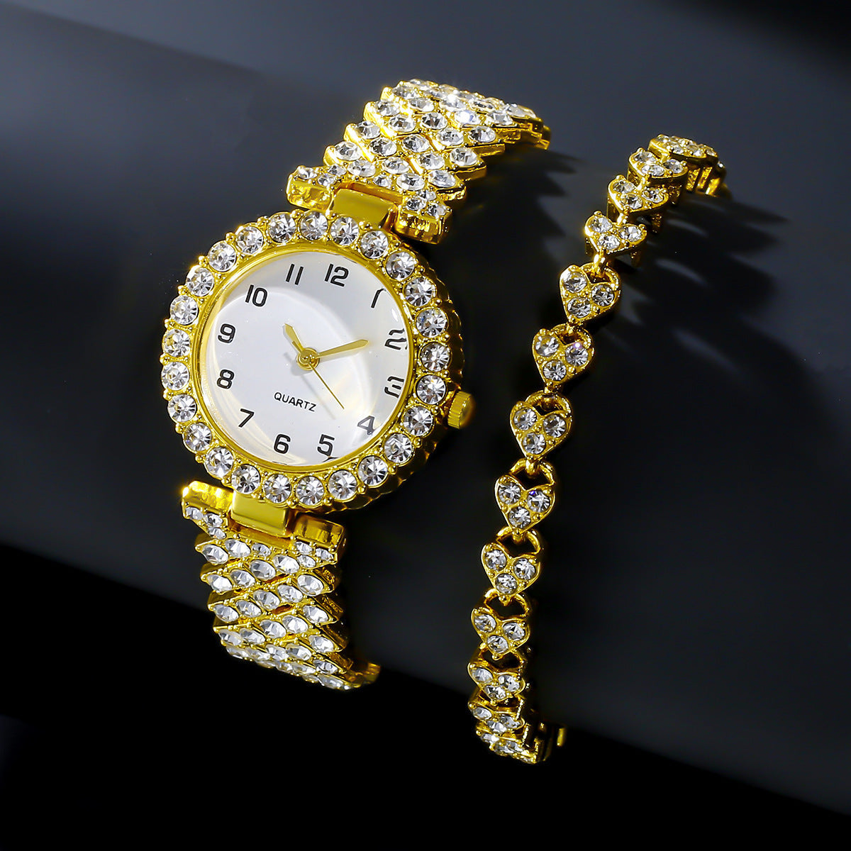 Fashion Jewelry Numbers Diamond Women's Watch Bracelet Dreamardi