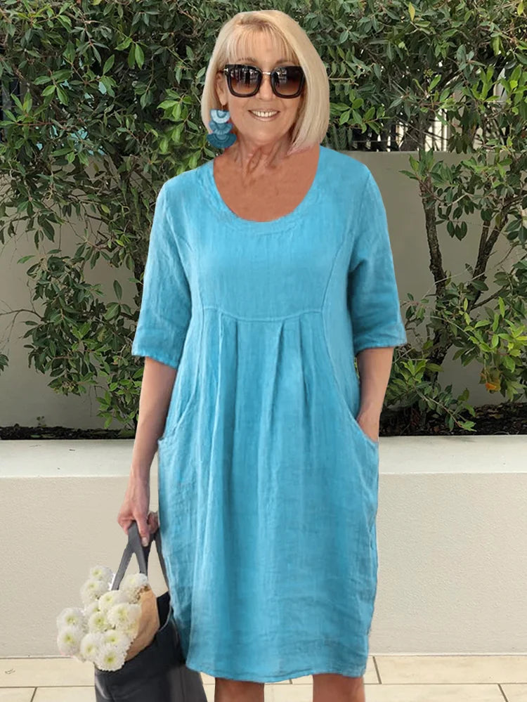 Juno - Elegant Leisure Style Woman's Midi Dress