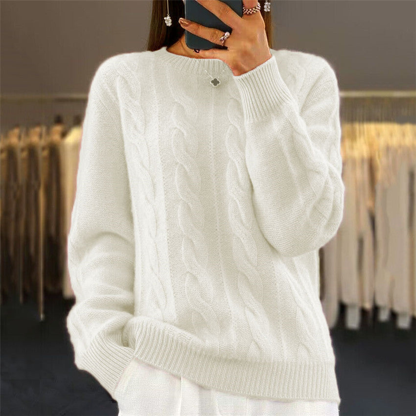 Fashion Retro Cable-knit Pullover Sweater Women Dreamardi