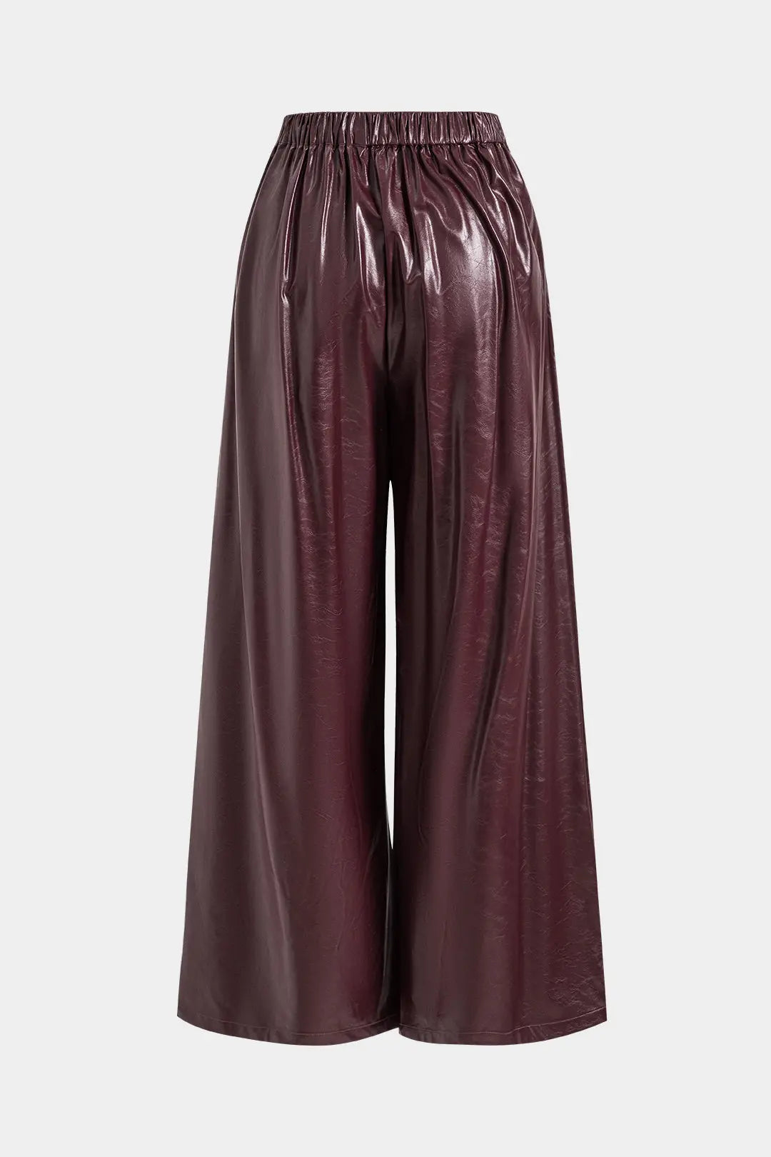 Faux Leather Button High Waist Pocket Trousers Dreamardi