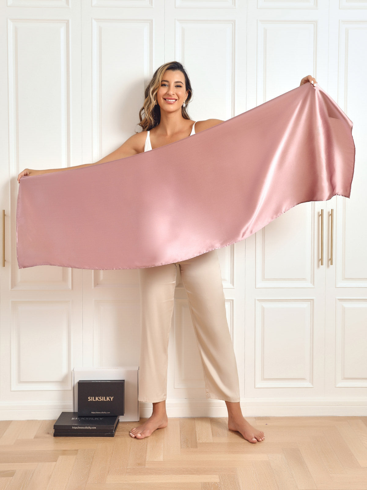 Zijden effen kleur rechthoek lange sjaal/sjaal 170x53cm/67 Dreamardi