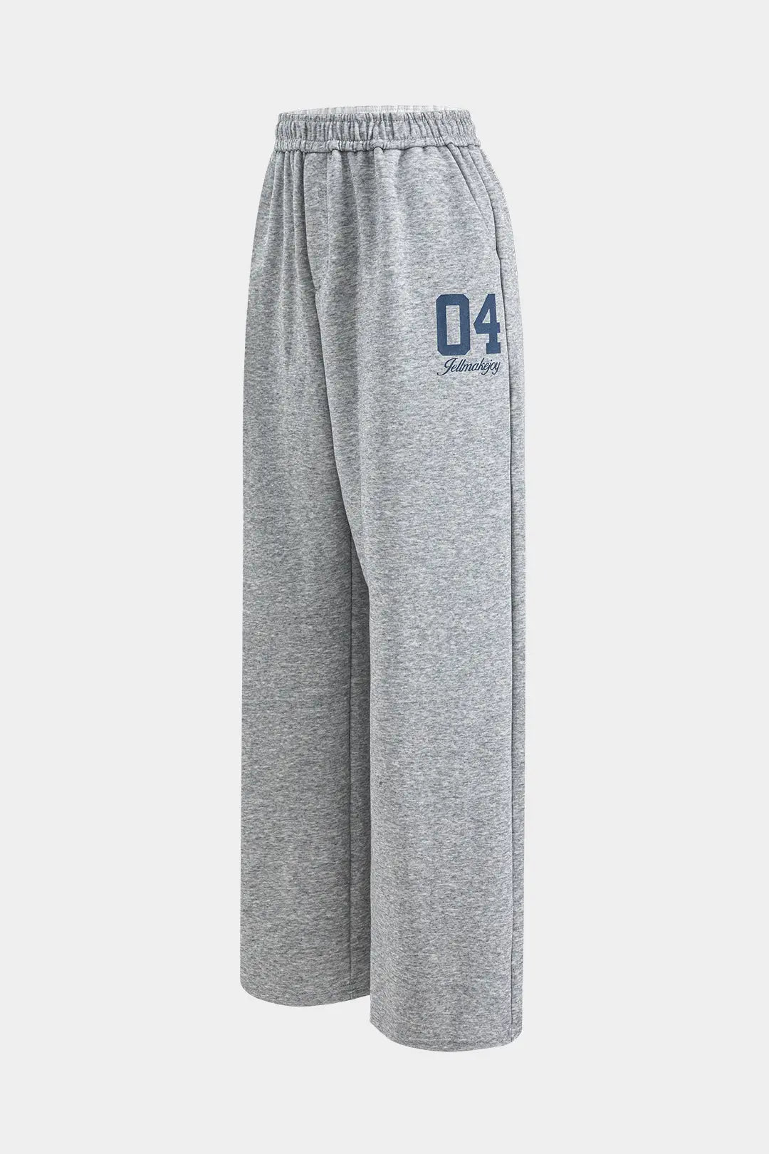 Letter Print High Waist Drawstring Wide Leg Trousers Dreamardi