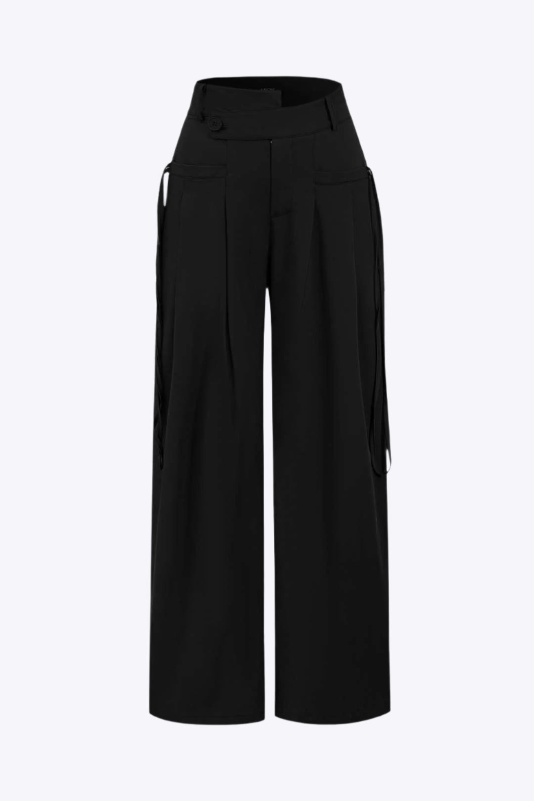 Solid Wide Leg Pocket Trousers Dreamardi