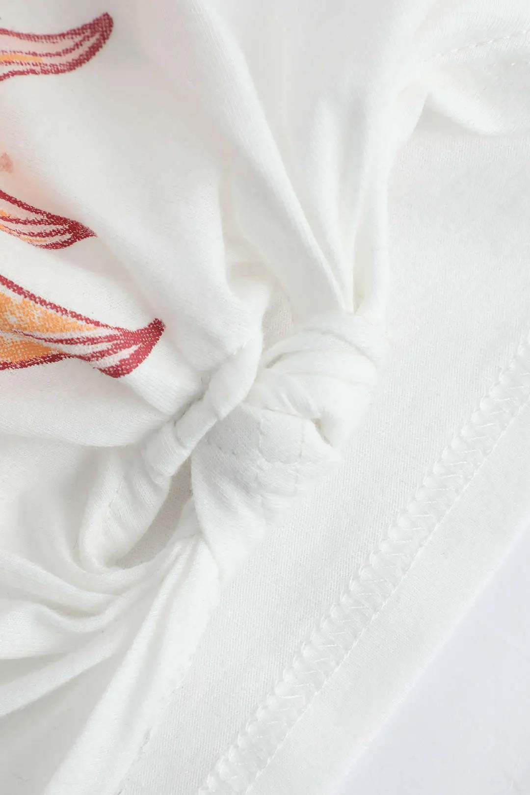 Delilah - Floral Print Knot Detail Woman's T Shir Dreamardi