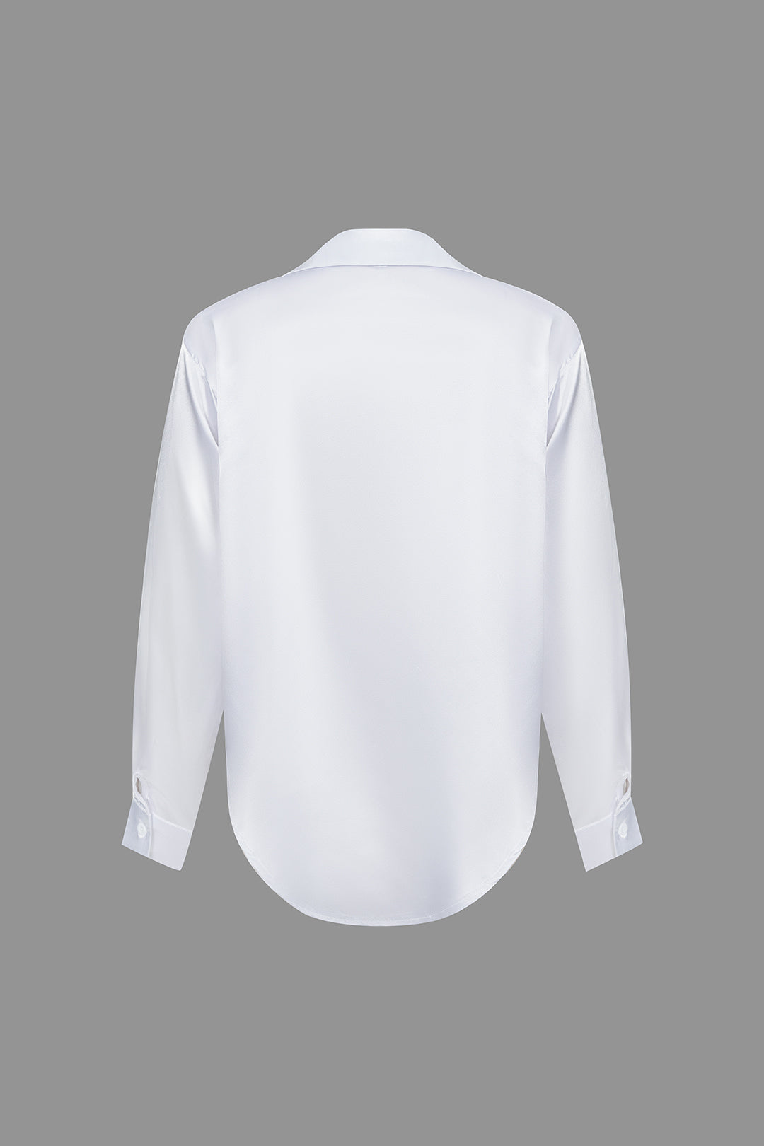 Basic Solid Satin Long-Sleeve Shirt Dreamardi