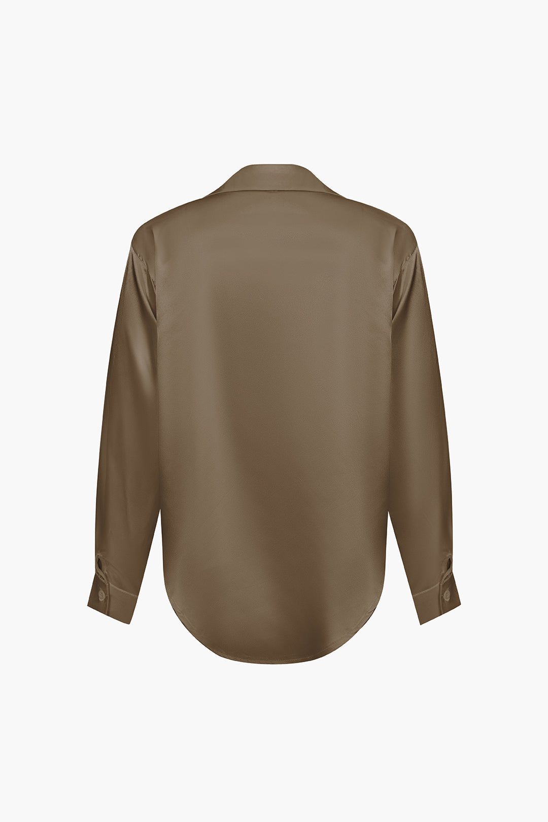 Basic Solid Satin Long-Sleeve Shirt Dreamardi