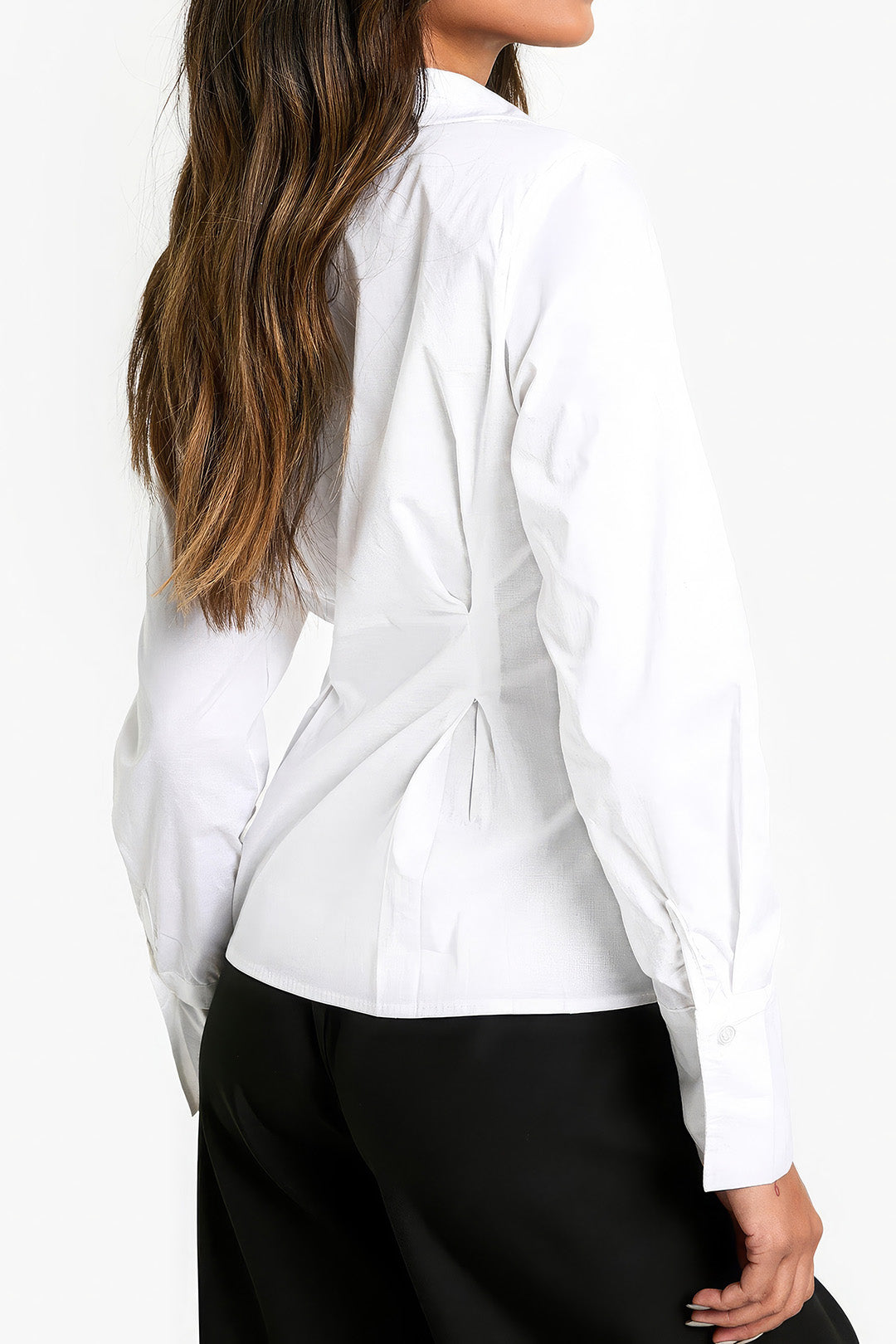 Ruched Button Long-Sleeve Shirt Dreamardi