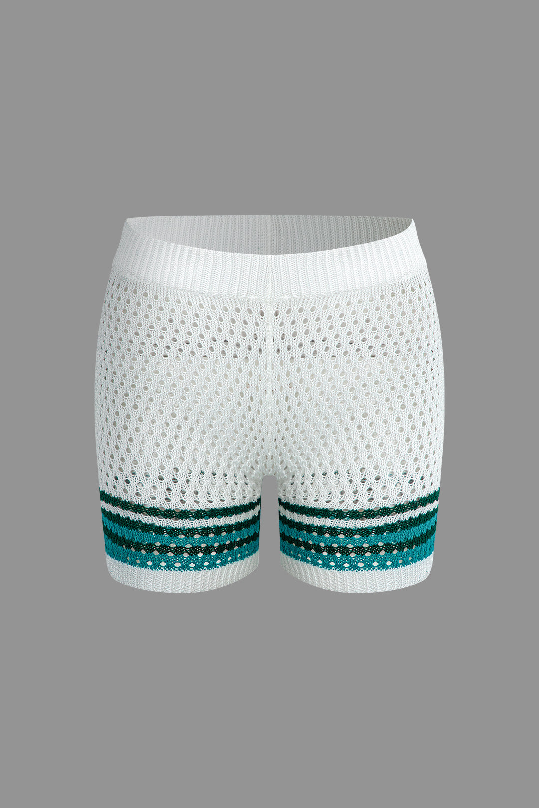 Striped Crochet Knit Cardigan and Shorts Set Dreamardi