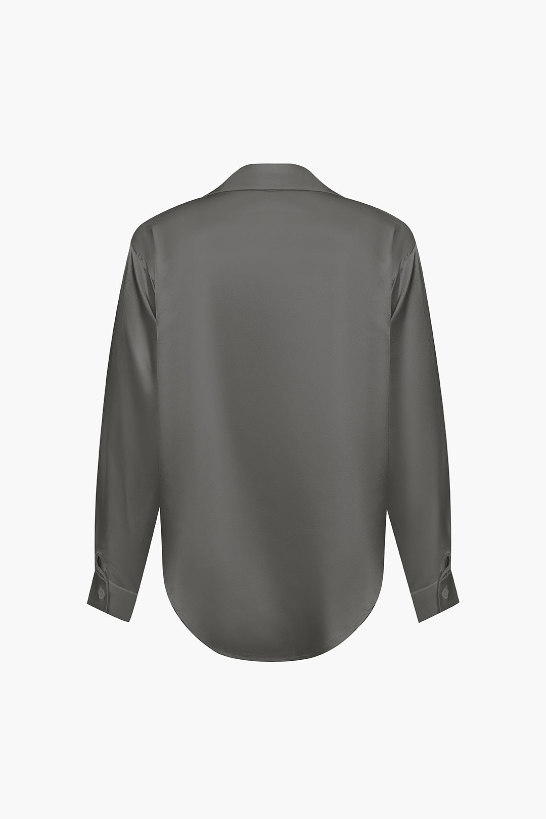 Basic Solid Satin Long-Sleeve Shirt Dreamardi