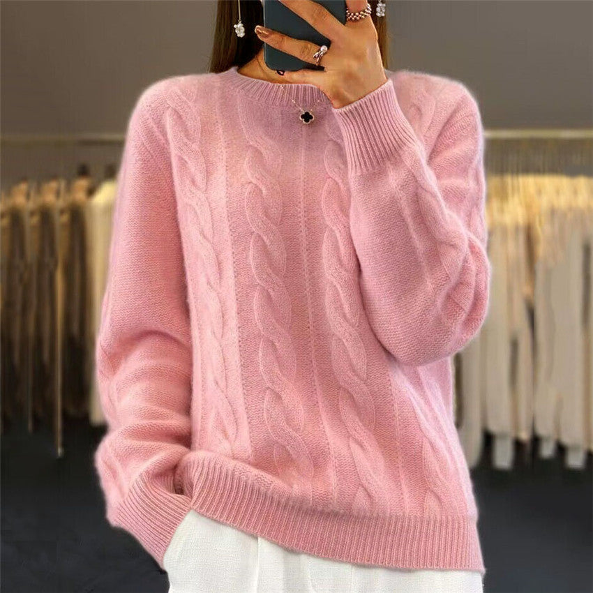 Fashion Retro Cable-knit Pullover Sweater Women Dreamardi