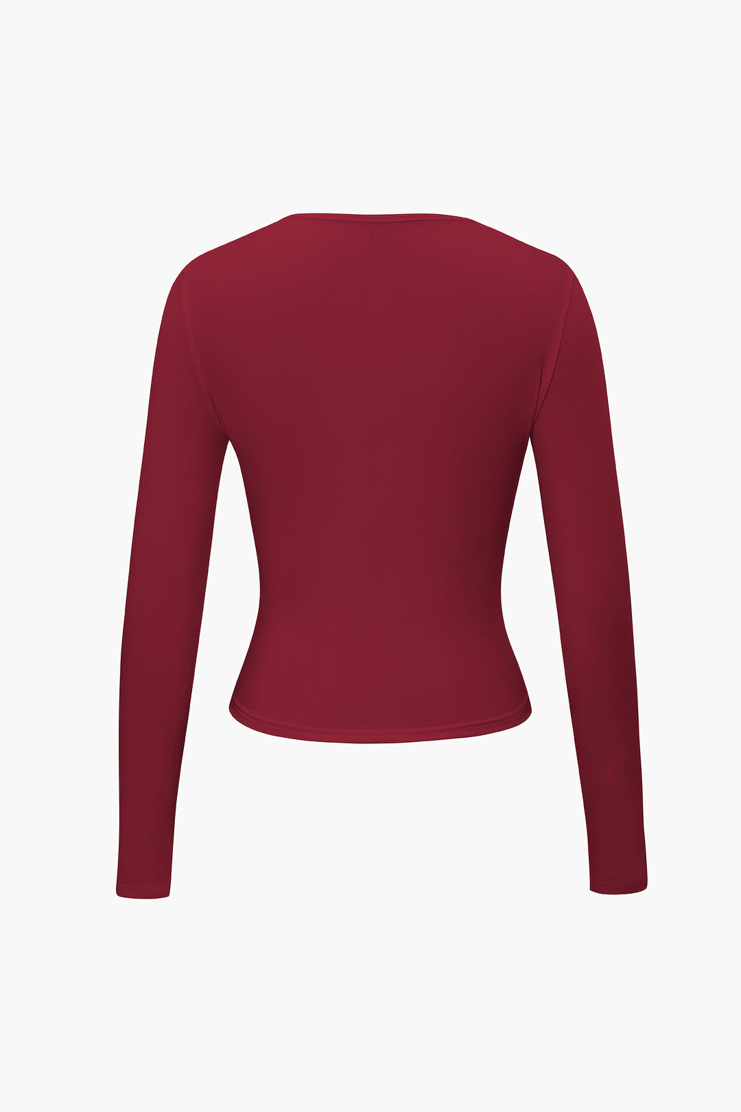 Basic Solid Round Neck Long Sleeve Top Dreamardi