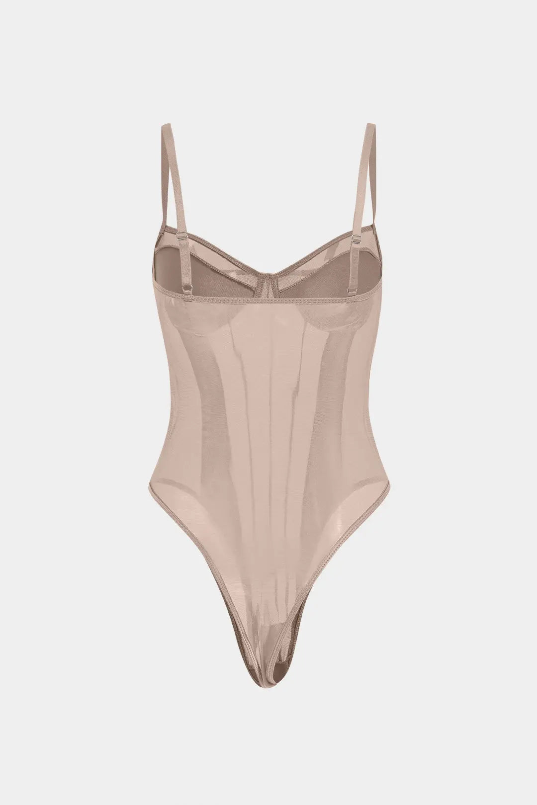 Mesh Backless Sheer Patchwork Corset Slip Bodysuit Dreamardi