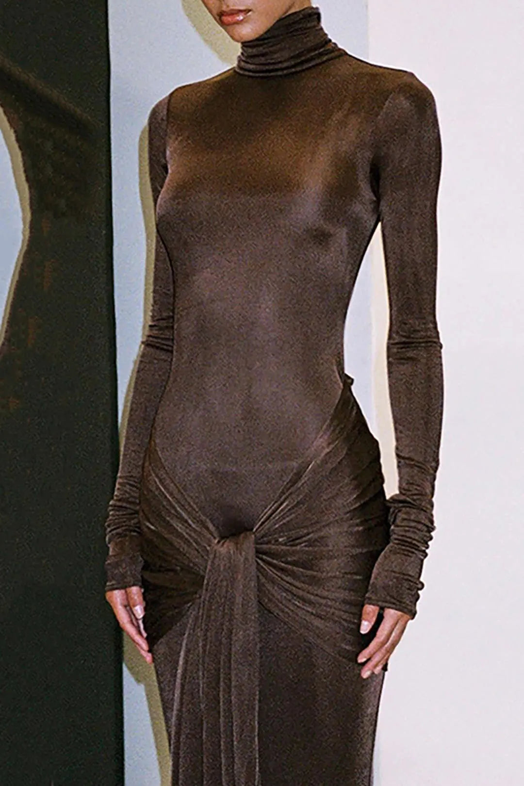 Brooke - Elegant Ruched High Neck Woman's Maxi Dress Dreamardi