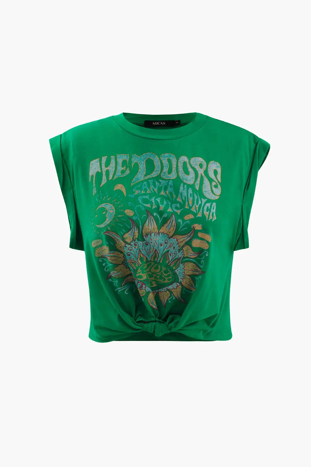 Delilah - Floral Print Knot Detail Woman's T Shir Dreamardi