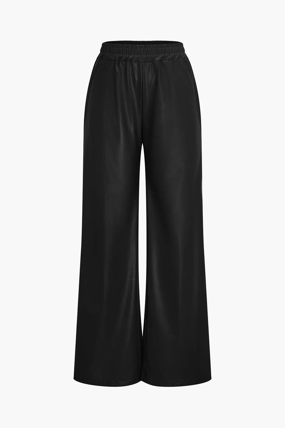 Faux Leather Pocket Wide Leg Trousers Dreamardi