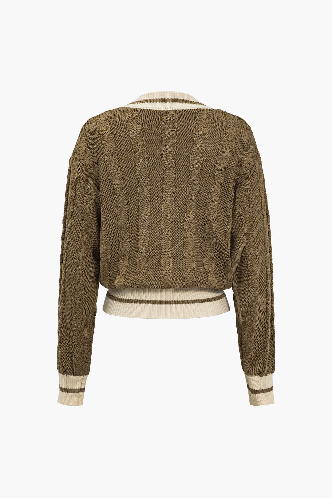 Color Block Print Button Sweater Cardigan Dreamardi